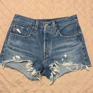 Levi’s 501 Original High Waisted Distressed Denim Women Shorts